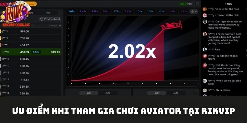 Ưu điểm khi tham gia chơi Aviator tại Rikvip